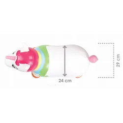 SUN BABY gumowy skoczek  + pompka jednorożec 60cm biały z kolorem