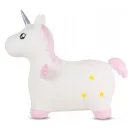 SUN BABY gumowy skoczek  + pompka jednorożec biało różowy