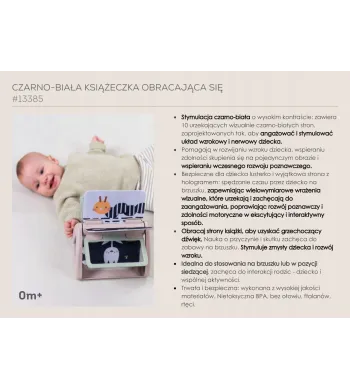 Taf Toys sensoryczna książeczka obrotowa czarno-biała 13385