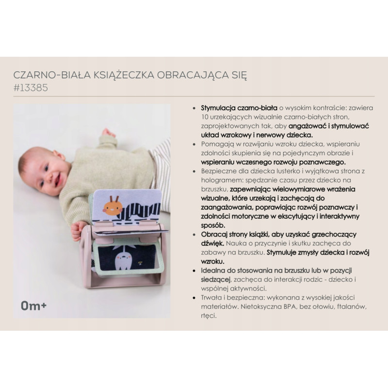 Taf Toys sensoryczna książeczka obrotowa czarno-biała 13385
