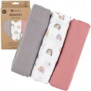 PETITE&MARS Zestaw pieluszek bambusowych 3 szt Rose Rainbows