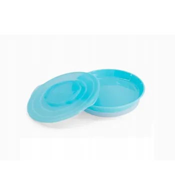 Twistshake Talerz z pokrywką blue