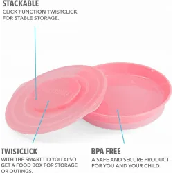 Twistshake Talerz z pokrywką pink Twistshake Talerz z pokrywką pink