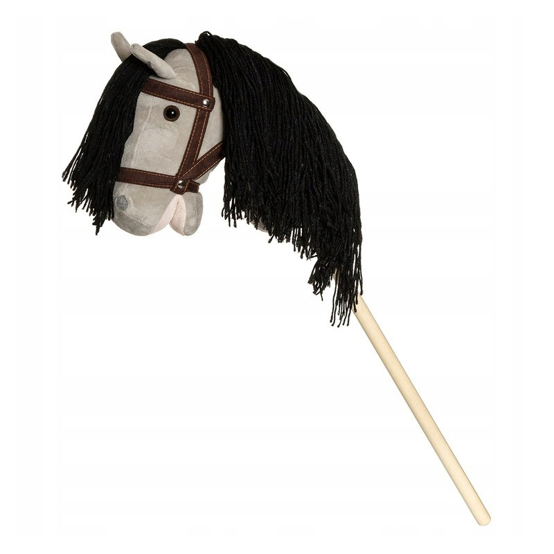 Teddy kompaniet Hobby Horse A4 koń na kiju z kantarem Szary
