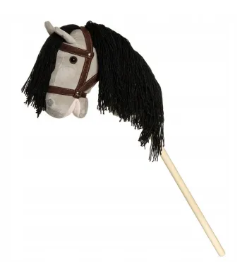 Teddy kompaniet Hobby Horse A4 koń na kiju z kantarem Szary