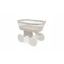 Wiklinowy Kosz Mojżesza z materacem i wyposażeniem - biały 1211-1p18-W