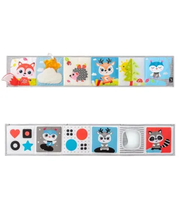 BENBAT Dwustronna książeczka kontrastowa z gryzakiem PB105