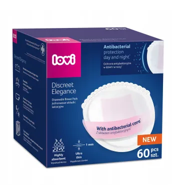 LOVI WKŁADKI LAKTACYJNE DISCREET ELEGANCE PREMIUM BIAŁE 60szt 19/607