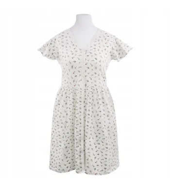 Koszula ciążowa rozpinana krótki rękaw Eevi Linda Ecru łączka M