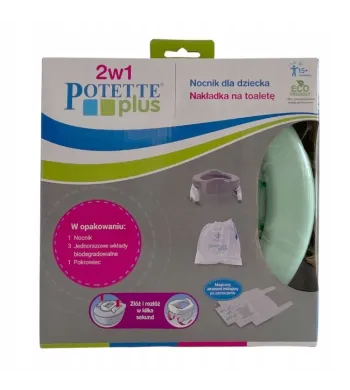pote nocnik 2w1 miętowo-biały