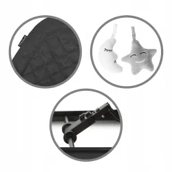 Leżaczek bujaczek dla niemowląt Kidwell  zabawki Laro Black Wooden Leżaczek bujaczek dla niemowląt Kidwell  zabawki Laro Black Wooden