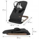 Leżaczek bujaczek dla niemowląt Kidwell  zabawki Laro Black Wooden