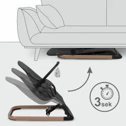 Leżaczek bujaczek dla niemowląt Kidwell  zabawki Laro Black Wooden Leżaczek bujaczek dla niemowląt Kidwell  zabawki Laro Black Wooden