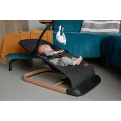 Leżaczek bujaczek dla niemowląt Kidwell  zabawki Laro Black Wooden Leżaczek bujaczek dla niemowląt Kidwell  zabawki Laro Black Wooden