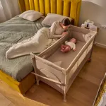 Łóżeczko turystyczne dwupoziomowe 3w1 Lionelo ELLEN grey concrete