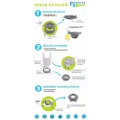 pote nocnik SET biało-szary