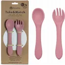 PETITE&MARS Sztućce silikonowe dla dzieci Rose 2szt