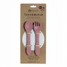 PETITE&MARS Sztućce silikonowe dla dzieci Rose 2szt