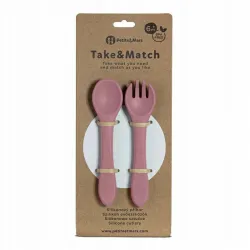 PETITE&MARS Sztućce silikonowe dla dzieci Rose 2szt PETITE&MARS Sztućce silikonowe dla dzieci Rose 2szt
