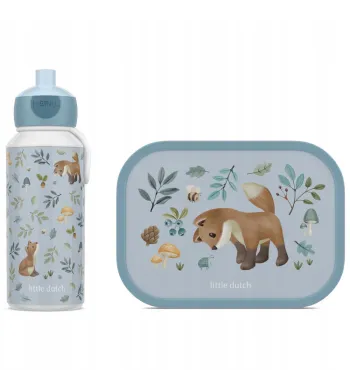 Little Dutch Zestaw lunchbox i bidon Forest Friends