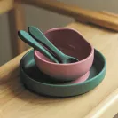 PETITE&MARS Sztućce silikonowe dla dzieci Misty Green 2szt