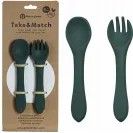 PETITE&MARS Sztućce silikonowe dla dzieci Misty Green 2szt