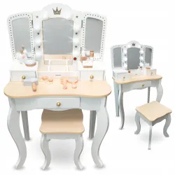 Toaletka dziecięca Mamabrum MAM200 DRESSER XXL Z TABORETEM OSWIETLENIE LED