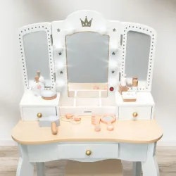 Toaletka dziecięca Mamabrum MAM200 DRESSER XXL Z TABORETEM OSWIETLENIE LED
