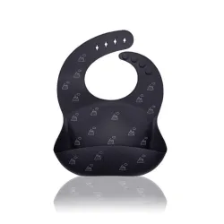 PETITE&MARS Śliniak silikonowy Sam Grey Hills