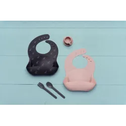 PETITE&MARS Śliniak silikonowy Sam Grey Hills