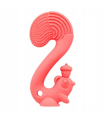 Gryzak ortodontyczny Mombella silikon wiewiórka squirrel red