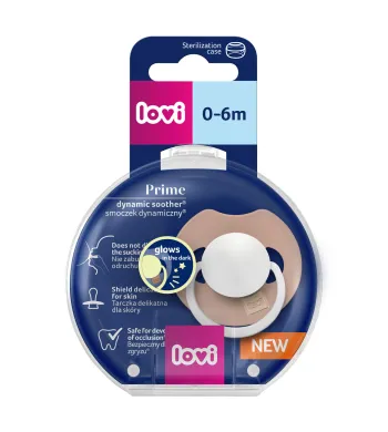 Smoczek Lovi dynamiczny silikon 0 + 34/436 Prime Blush Glow