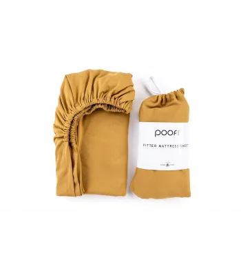 Poofi prześcieradło z gumką 70x140 musztarda