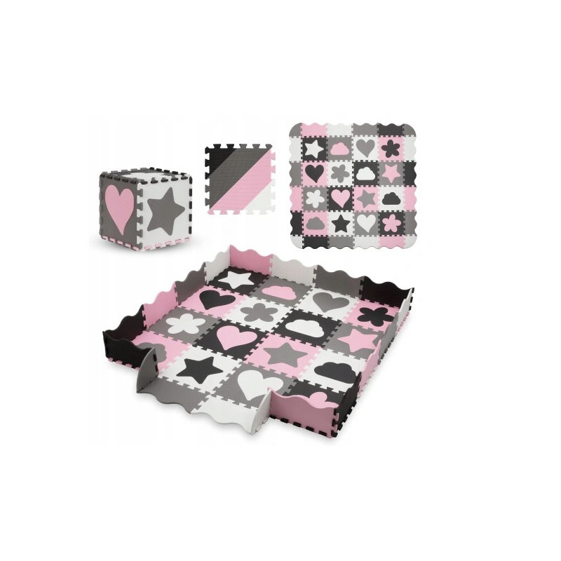 MATA EDUKACYJNA puzzle PIANKOWE XXL Kidwell LOVE