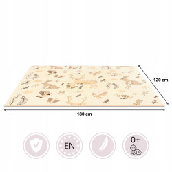 Dwustronna mata piankowa 180x120 cm składana Magiczny Las  Boho R17