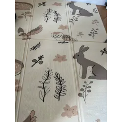 Dwustronna mata piankowa 180x120 cm składana Magiczny Las  Boho R17