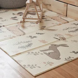 Dwustronna mata piankowa 180x120 cm składana Magiczny Las  Boho R17