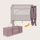 LIONELO Łóżeczko turystyczne DWUPOZIOMOWE kojec + torba LAURA  pink nude