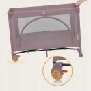 LIONELO Łóżeczko turystyczne DWUPOZIOMOWE kojec + torba LAURA  pink nude