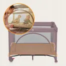 LIONELO Łóżeczko turystyczne DWUPOZIOMOWE kojec + torba LAURA  pink nude