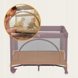 LIONELO Łóżeczko turystyczne DWUPOZIOMOWE kojec + torba LAURA  pink nude LIONELO Łóżeczko turystyczne DWUPOZIOMOWE kojec + torba LAURA  pink nude