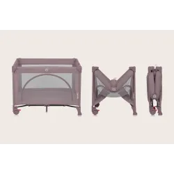 LIONELO Łóżeczko turystyczne DWUPOZIOMOWE kojec + torba LAURA  pink nude LIONELO Łóżeczko turystyczne DWUPOZIOMOWE kojec + torba LAURA  pink nude