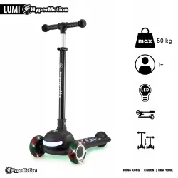 HYPERMOTION Hulajnoga balansowa LUMI 3w1 podest i koła LED  czarna