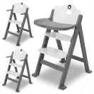 Krzesełko drewniane fotelik do karmienia 3w1 Lionelo Floris grey stone