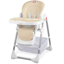 Krzesełko do karmienia Lionelo Linn Plus Składane Regulacja wysokości Tacka Beige