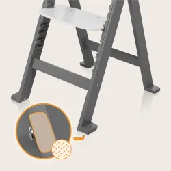 Krzesełko drewniane fotelik do karmienia 3w1 Lionelo Floris grey stone