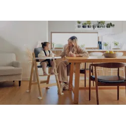 Krzesełko drewniane fotelik do karmienia 3w1 Lionelo Floris grey stone