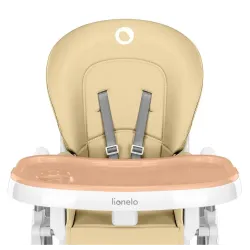 Krzesełko do karmienia Lionelo Linn Plus Składane Regulacja wysokości Tacka Beige