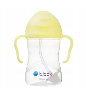 B.BOX BIDON KUBEK Z OBCIĄŻONĄ SŁOMKĄ RURKĄ DLA DZIECI 240ml Banana Split