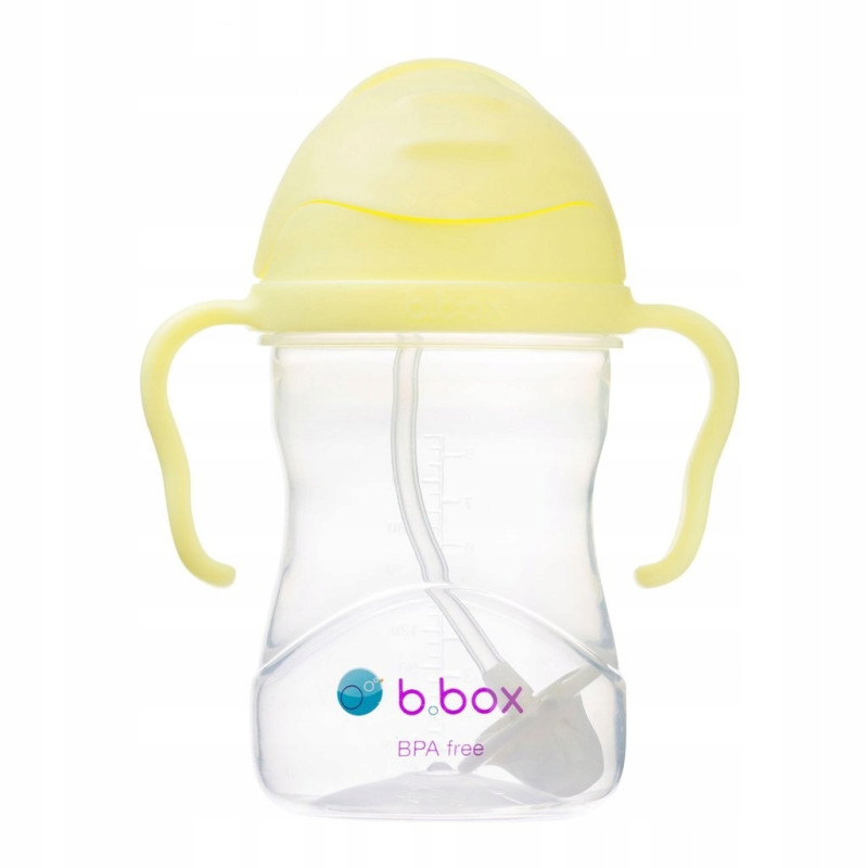 B.BOX BIDON KUBEK Z OBCIĄŻONĄ SŁOMKĄ RURKĄ DLA DZIECI 240ml Banana Split